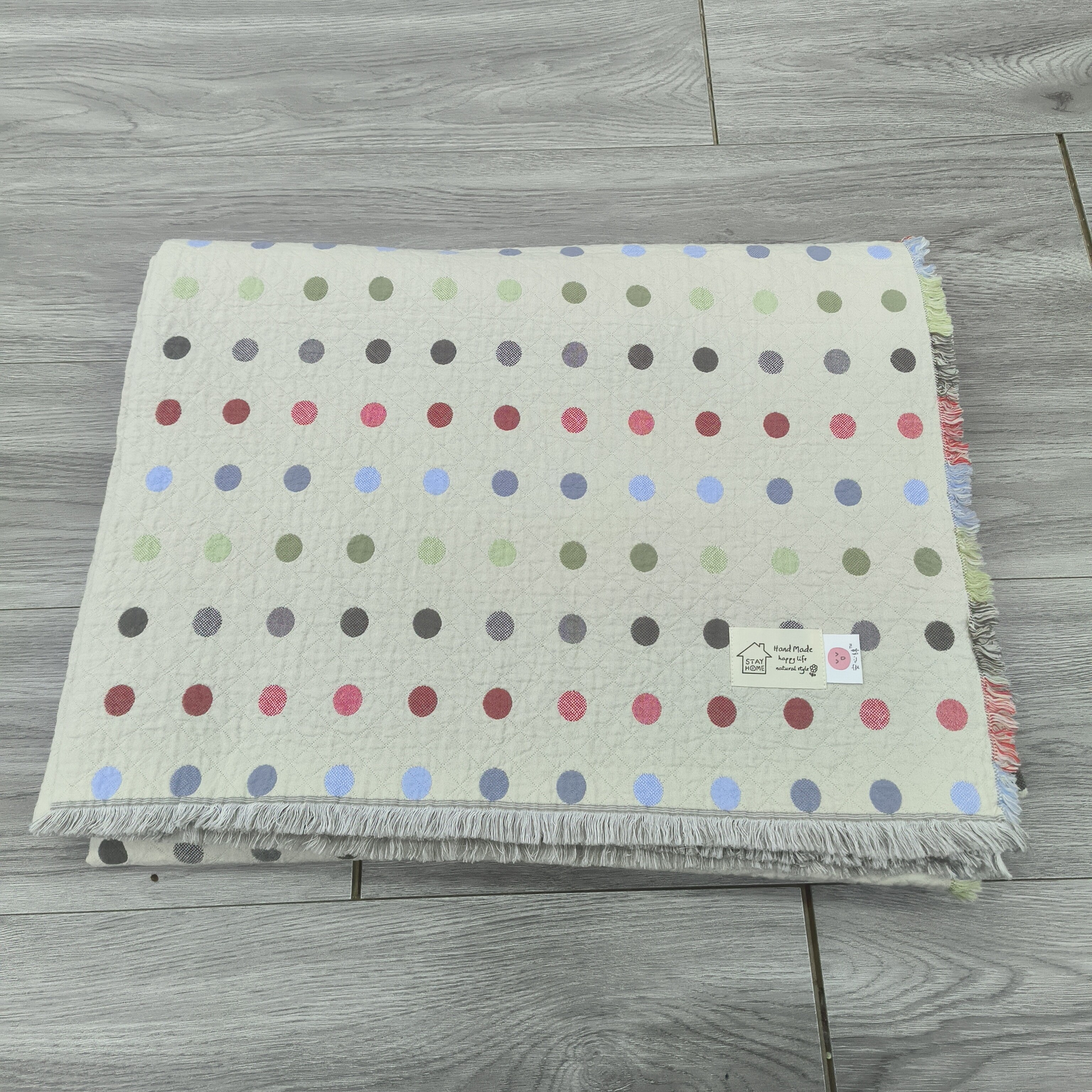 实体店新款纯棉水洗四层纱布提花双人加大床单A类多功能盖毯床盖