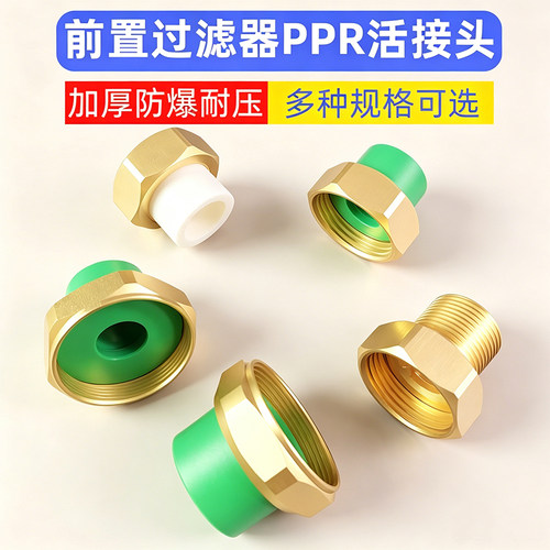ppr活接头热水器前置过滤器20ppr4分6分25一寸热熔管内丝接头配件