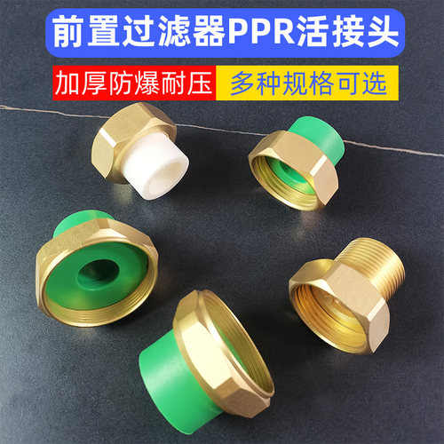 ppr活接头热水器前置过滤器20ppr4分6分25一寸热熔管内丝接头配件