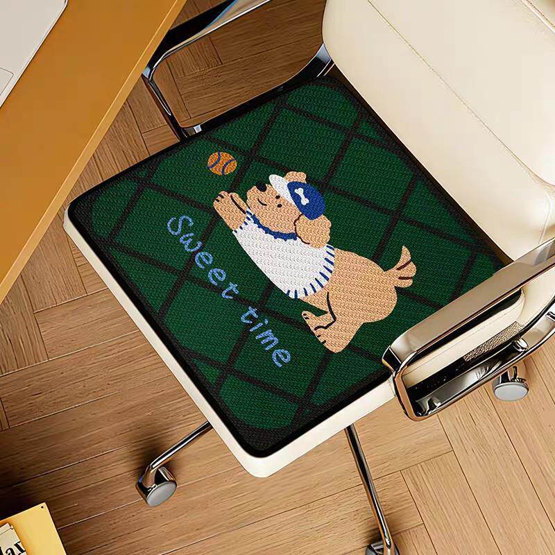 复古格子夏季冰丝透气学生坐垫屁垫四季通用办公室椅子椅垫凳垫