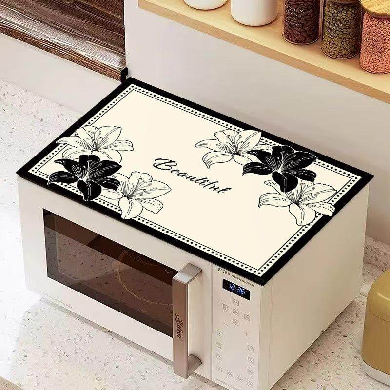 新款微波炉垫烤箱防尘罩防烫防晒盖布皮革冰箱洗衣机防水耐用盖垫