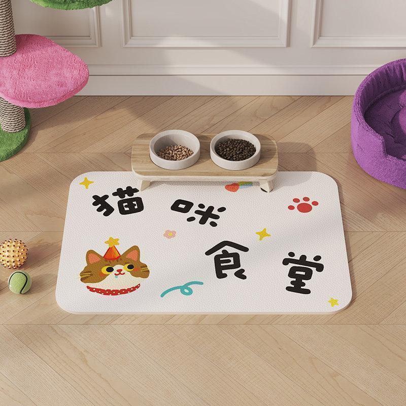 卡通可爱猫猫宠物餐垫防水防滑PV