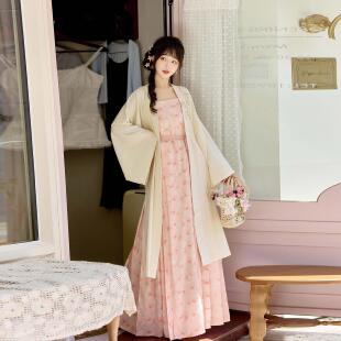 宋制汉服女新中式 花瑶 对襟连衣裙显瘦日常上班通勤秋 司羽 青衫