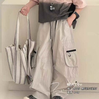 大E小e儿童休闲裤2026春季新品弯刀裤男童大口袋工装布裤子薄9325