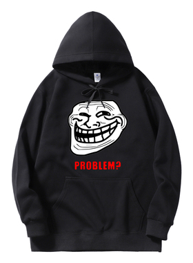TROLLFACE MEME RAGE Funny TROLL JOKE INTERNET连帽卫衣巨脸魔