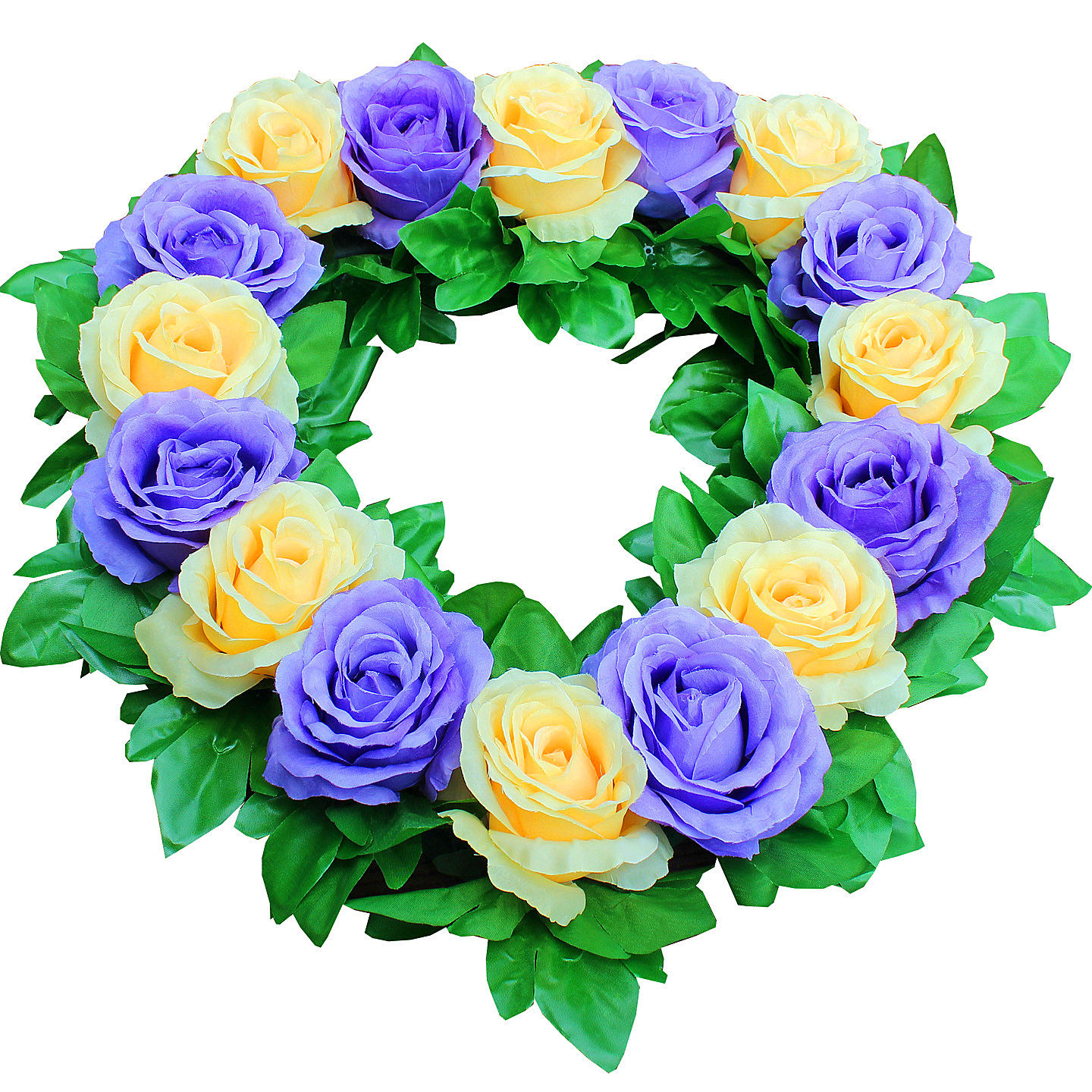 仿真玫瑰花环心形花圈公墓碑装饰花清明节上坟扫墓用花祭祖绢花圈