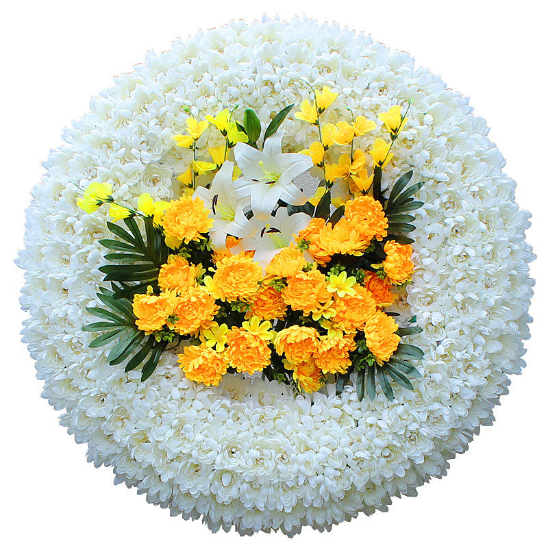 殡葬绢花圈仿真1米菊花圈厂家直销祭祀假花圈追悼塑料花圈陵园花