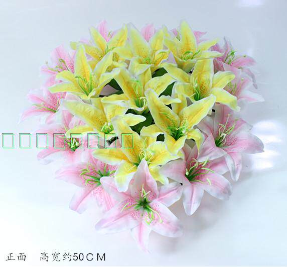 仿真花百合清明花绢花扫墓花上坟追悼/奠仪用花