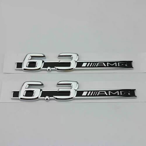 适用奔驰C63 E63 CLS63 SL63后尾标改装车标贴6.3AMG侧标字标黑化
