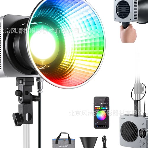 纽尔HS200C RGB掌上补光灯 轻量便携 小方块 保荣口 替代ZY-X200