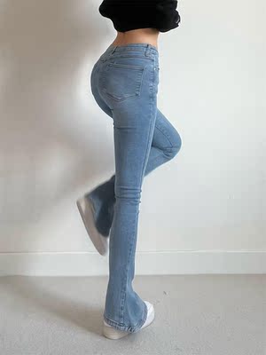 牛仔微喇叭裤常规基础款长裤2022