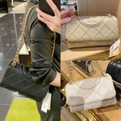 正品 代购 秋冬TB女包fleming羊皮菱格翻盖链条包休闲单肩包斜挎包