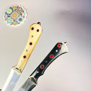 【英吉沙】非遗525大师手工锻打吃肉水果小刀精致款（17cm-20cm)