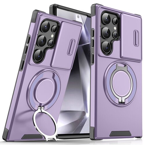 高级可旋转指环适用三星S24ULTRA滑盖镜头S23+PLUS推拉窗S22U车载磁吸Galaxy 2OFE带支架S25UTRAL套A35A55A56