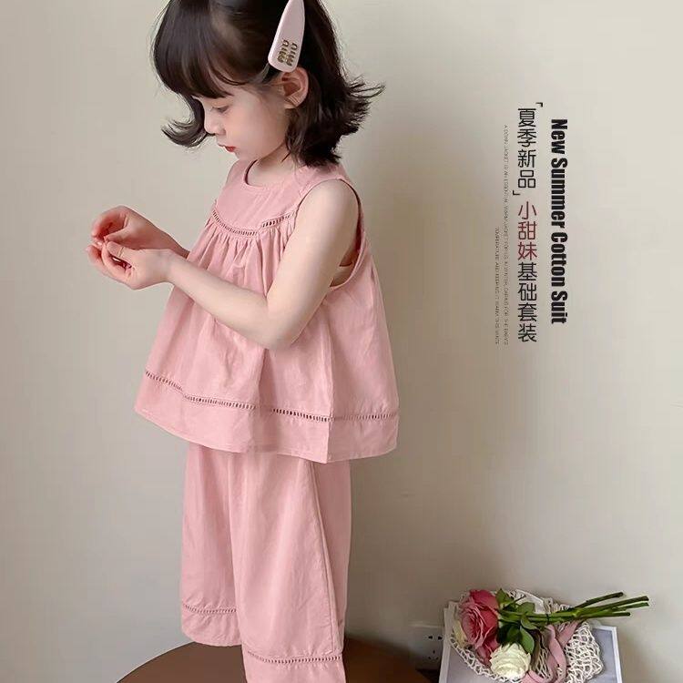 女童夏季背心套装2026新