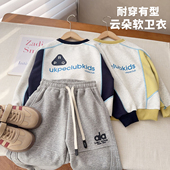 中大童休闲卫衣2026新款 卫衣 字母圆领上衣男童潮圆领 定制款