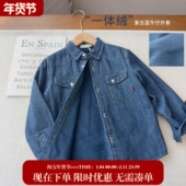 中大童加绒外套 秋冬新款 D家年中清 一体绒沙软牛仔蓝色衬衫