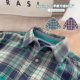 中大童金属定制扣子棉方格衬衣 出口外贸单纯双纱棉