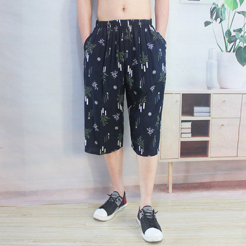 纯棉绸男裤人造棉短裤运动