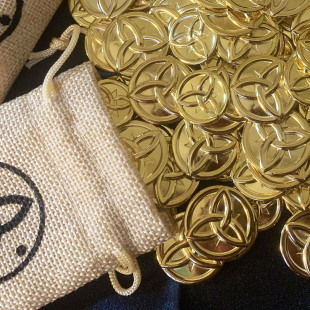 摩拉神cos原周边 金币麻布钱袋金属硬币