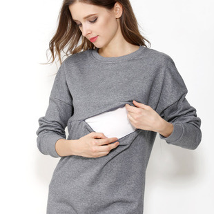 宽松孕妇装 秋冬孕妇卫衣纯棉冬哺乳卫衣毛圈外穿大码 孕妇上衣时尚