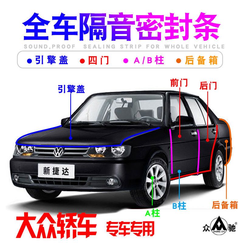 大众新老款捷达专用汽车门隔音