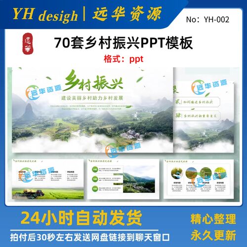 美丽乡村振兴旅游建设农业PPT模板素材项目方案计划智慧农村成品
