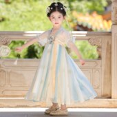 公主裙超仙女孩国风唐装 汉服女童夏季 儿童短袖 连衣裙2026新款 古装