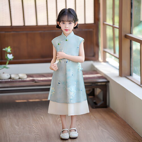 女童旗袍夏季中式改良汉服连衣裙