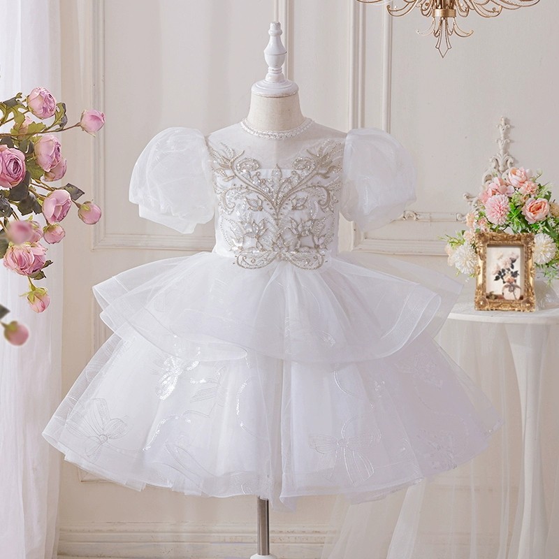 女童礼服蓬蓬裙夏款2026新款儿童洋气公主裙花童白纱裙走秀演出服