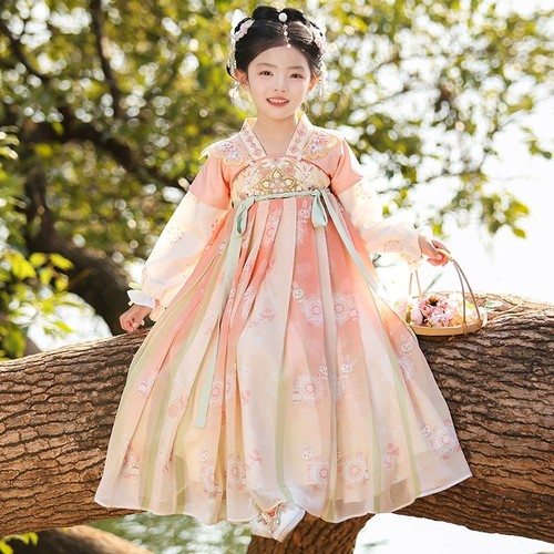 女童汉服春秋国风古装公主连衣裙