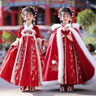 儿童新年唐装 女童汉服冬款 过年冬季 古装 拜年服秋冬装 国风2026新款