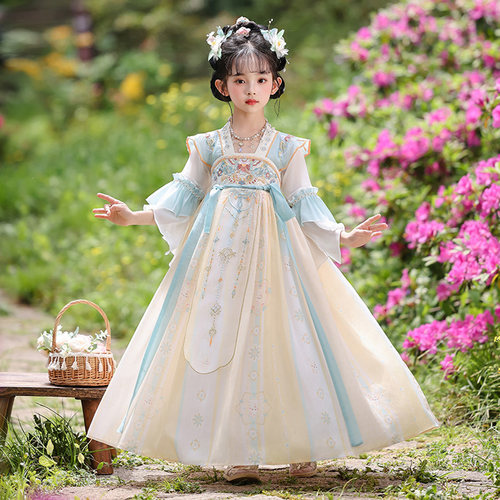 女童汉服超仙唐装夏季古装连衣裙
