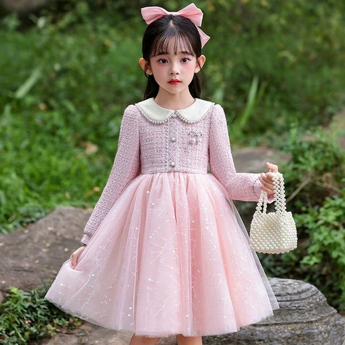 女童连衣裙秋冬小香风加绒公主裙