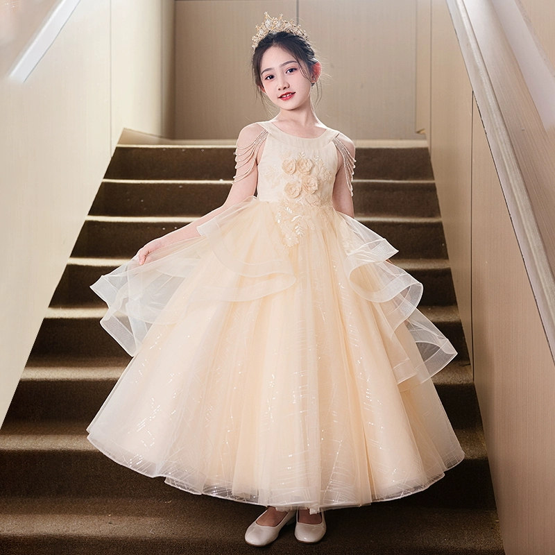 女童礼服绝美公主裙夏季2025新款儿童蓬蓬连衣裙主持人走秀演出服
