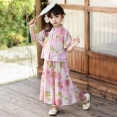 套装 薄款 夏季 儿童汉服古风女孩夏装 国风两件套 2026新款 女童新中式
