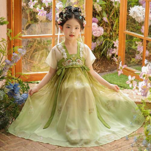 女童汉服夏季短袖超仙古风公主裙