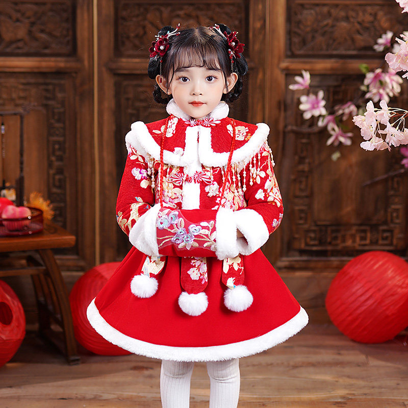女童冬季汉服中国风新年拜年服