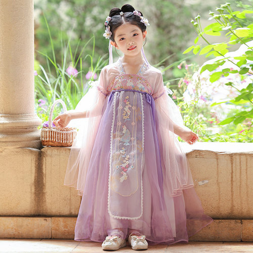女童汉服夏季短袖连衣裙超仙古装