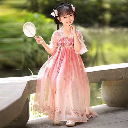 女童汉服夏季中国风古装公主裙