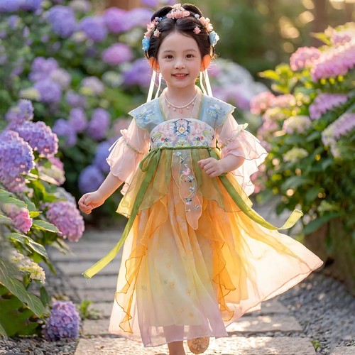 女童汉服夏季高端古风公主连衣裙