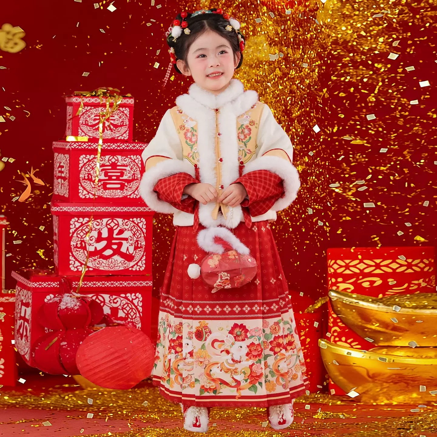 拜年服女童汉服国风唐装冬季2026新款儿童中式古装新年喜庆过年服,童装/婴儿装/亲子装,唐装,淘宝优惠券,粉丝福利购,淘宝优惠卷