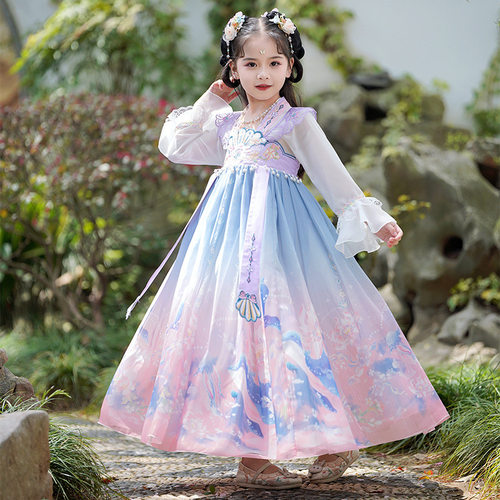 女童汉服春秋新款儿童古装连衣裙