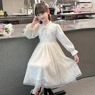 女童连衣裙秋装2025新款儿童中国风洋气加绒女孩新中式旗袍公主裙