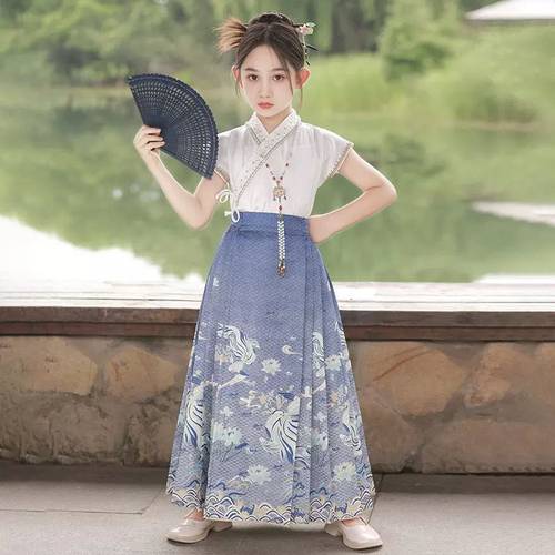 女童夏季马面裙汉服中国风唐装