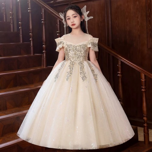 女童礼服夏季高端网纱蓬蓬公主裙