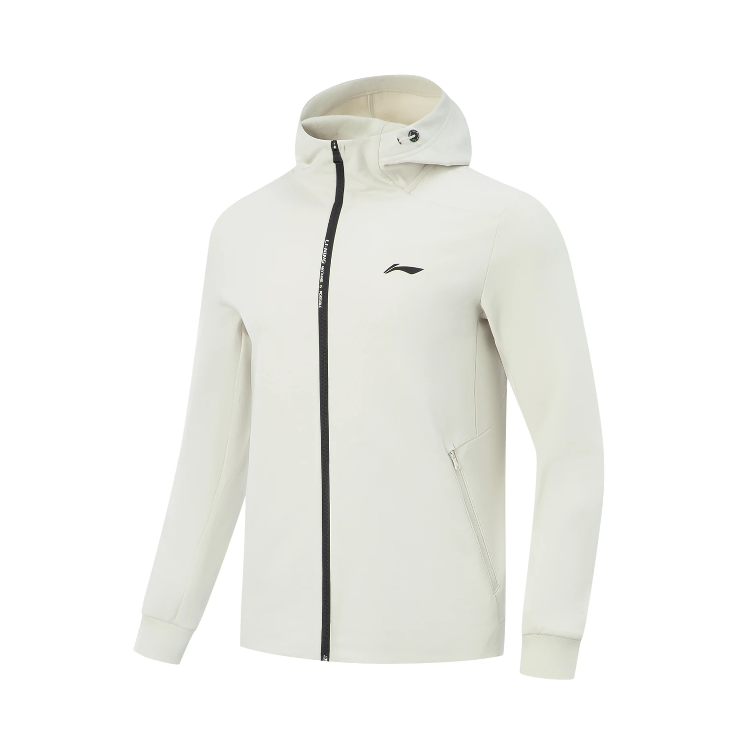 李宁运动外套2025冬季新款男子加绒保暖休闲针织连帽外套AWDV975