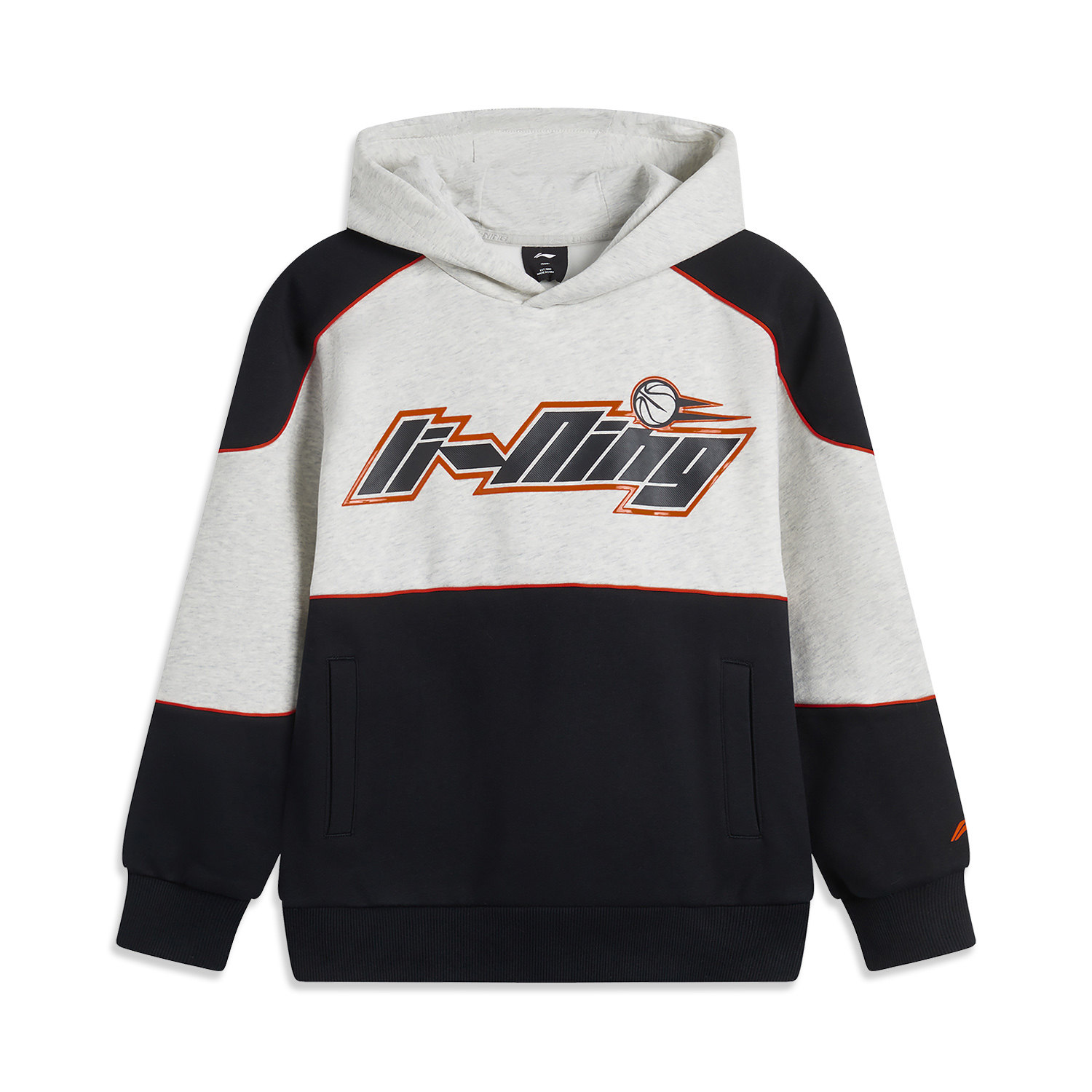 李宁篮球系列男大童加绒保暖宽松针织套头连帽卫衣YWDU179