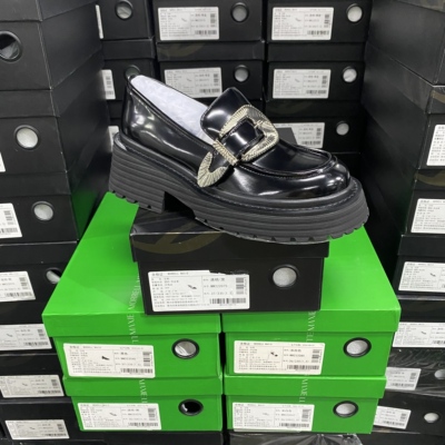 美国设计师买手高奢品牌N牛皮浅口厚底百搭乐福女单鞋3023黑色