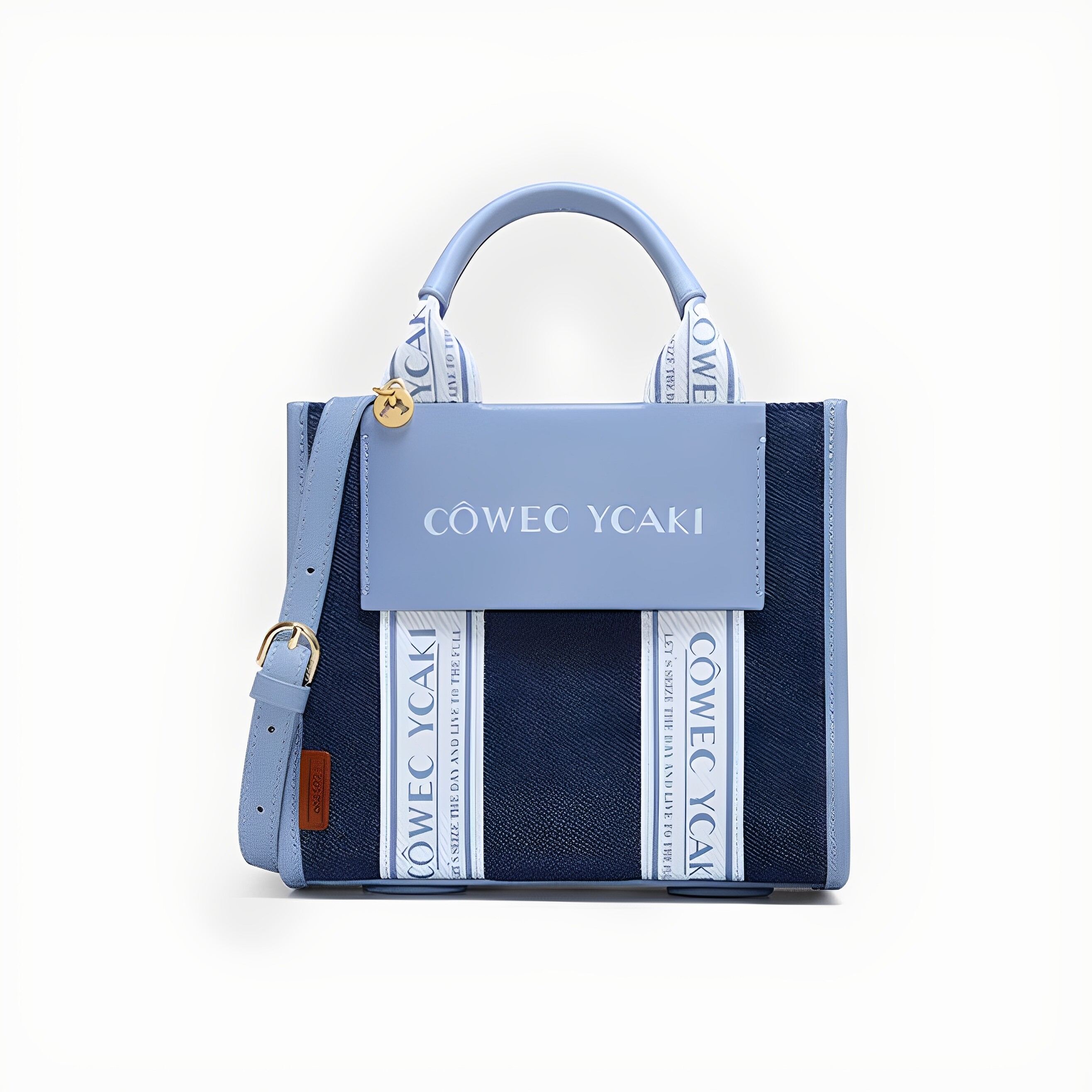 意大利品牌专柜正品高级质感单肩斜跨手提包包0153牛仔蓝(小号）